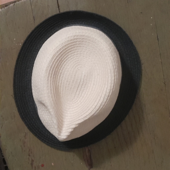 H&M unisex tricolor straw fedora hat, size 56/medium - Picture 7 of 9